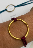 ‘Keep your circle positive’ silk adjustable bracelet
