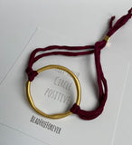 ‘Keep your circle positive’ silk adjustable bracelet