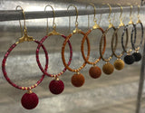 Velvet Pompom Earrings