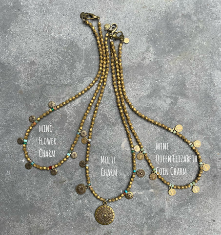 Multi Charm Hematite Necklace