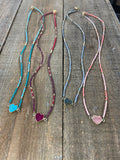 Gemstone Heart Wrap Bracelet