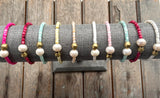 Fresh water pearl and shell beaded bracelet