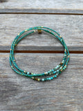 Gemstone beaded wrap bracelet & necklace in one