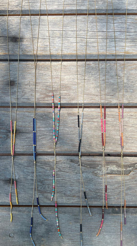Dainty adjustable beaded necklace