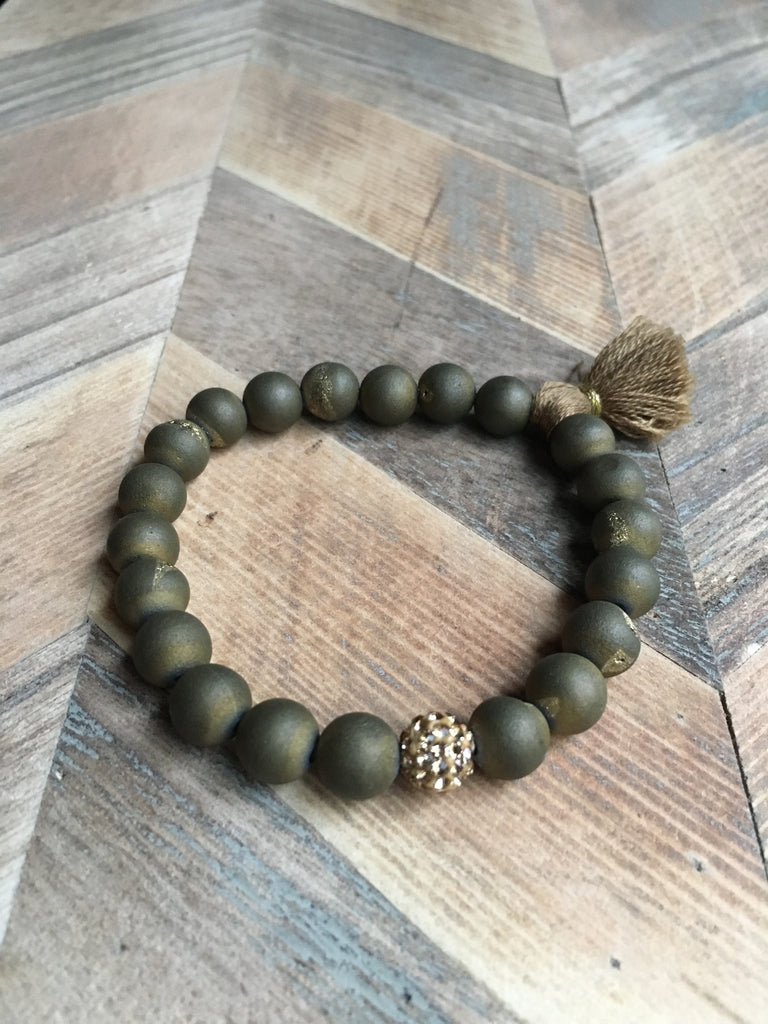 Stretchy Druzy Bead Bracelet
