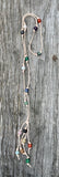 Long leather gemstone necklace