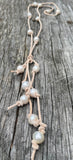 Long leather gemstone necklace