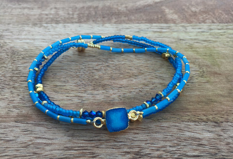 Wrap bracelet/Necklace Druzy