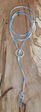 Beaded Lariat Necklace 50-52" Aqua