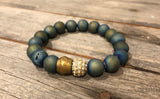 Druzy beaded bracelet