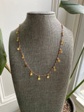 Gemstone rosary chain necklace with dangly stars