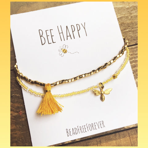 ‘Bee Happy’ bracelets