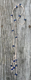 Long leather gemstone necklace