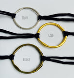 ‘Keep your circle positive’ silk adjustable bracelet