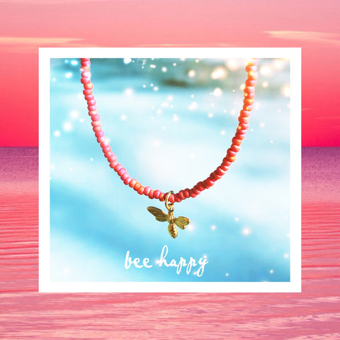 Beaded Necklace ‘Bee Happy’