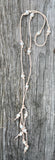 Long leather gemstone necklace
