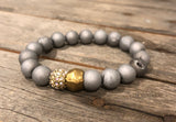 Druzy beaded bracelet