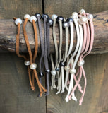 Suede Pearl Bracelet